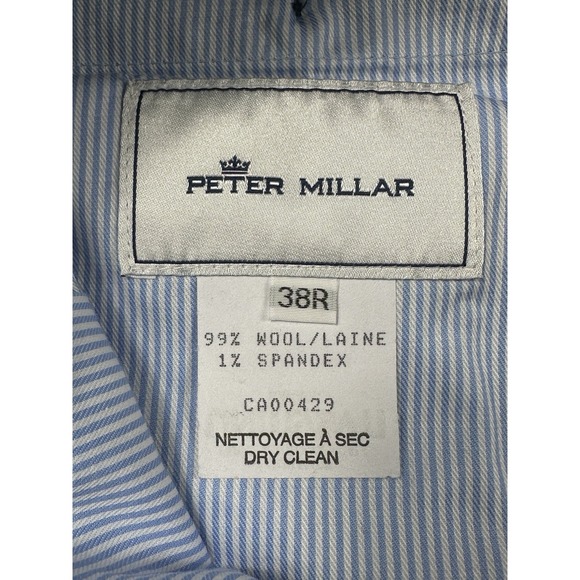 Peter Millar Dress Pants Mens 38R (Actual 37R)Slate Blue Flat Front Wool/Spandex - Picture 7 of 11